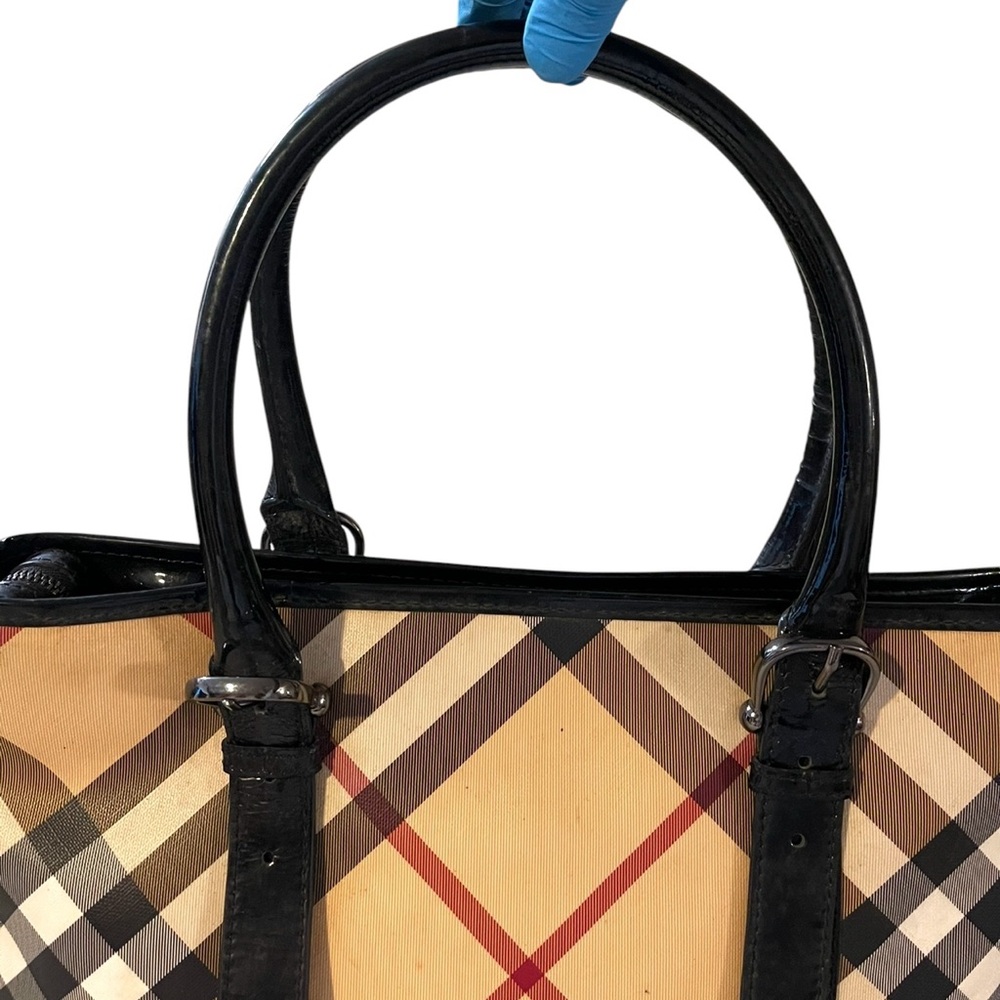 Burberry Tan and Black Iconic Tote Bag - Picture 8 of 14